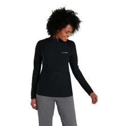 Berghaus Women's 24/7 Tech Tee Long Sleeve Half Zip -Outdoor Clothing Store 247 ls black 1