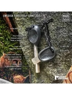 Light My Fire FireSteel Scout Army 2in1 -Outdoor Clothing Store 8swedishfiresteelarmyinfographic 1