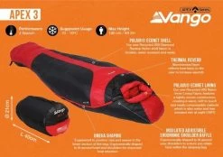 Vango Apex 3 Sleeping Bag -Outdoor Clothing Store ApexRed2