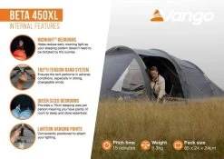 Vango Beta 450XL Tent 16 Vango Beta 450XL Tent -Outdoor Clothing Store Beta 450XL Internal Features