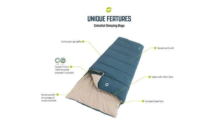 Outwell Celestial Lux Single Sleeping Bag 2 Outwell Celestial Lux Single Sleeping Bag - Image 2
