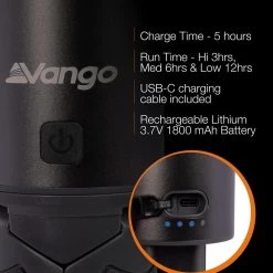 Vango Comet Rechargeable Light 11 Vango Comet Rechargeable Light -Outdoor Clothing Store CometLightChargingDetails