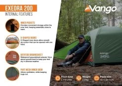 Vango Exedra 200 -Outdoor Clothing Store Exedra200InternalFeatures