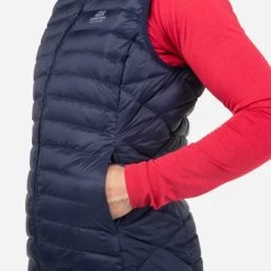 Mountain Equipment Women's Frostline Down Vest -Outdoor Clothing Store ME 004388 Frostline Womens Vest ME 01335 Cosmos Pocket 6935 3