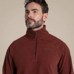 Craghoppers Men's Corey VI Half Zip Fleece -Outdoor Clothing Store Men s Corey VI Half Zip Fleece Axinite Red Close Up