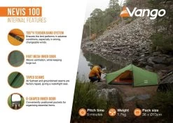 Vango Nevis 100 Tent -Outdoor Clothing Store Nevis1002025InternalFeatures