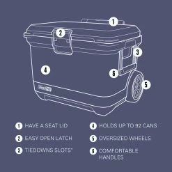 Coleman Pro 55QT (52L) Wheeled -Outdoor Clothing Store Pro 55QT 52L Wheeled Specs