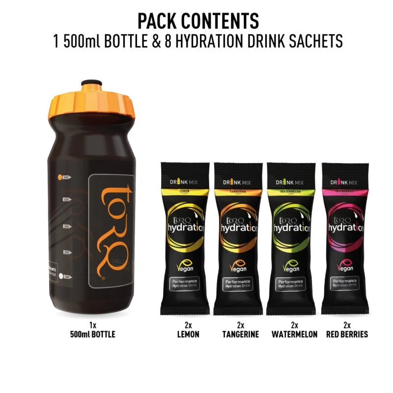 TORQ Hydration 500ml Bottle X 8 Sachets 2 TORQ Hydration 500ml Bottle X 8 Sachets - Image 2