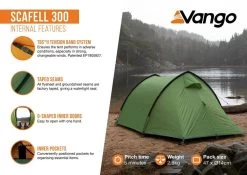 Vango Scafell 300 Tent -Outdoor Clothing Store scafell30025internalfeatures
