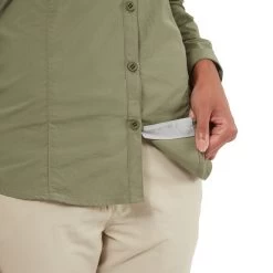 Craghoppers Women's NosiLife Adventure Long Sleeve Shirt 10 Craghoppers Women's NosiLife Adventure Long Sleeve Shirt -Outdoor Clothing Store soft moss glass